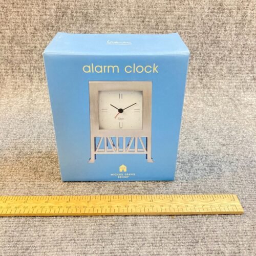 Alarm Clock Satin Nickel Finish Quartz Movement Michael Graves Design