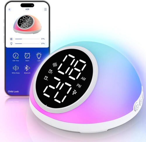 Alarm Clocks Bedrooms Sleep Sounds, Digital Dual Alarm Clock Bedroom, Bedside Al