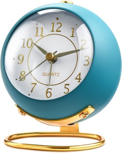 Alarm Clocks,Retro Backlight Cute Simple Design Small Desk Desktop. (Blue) Gift