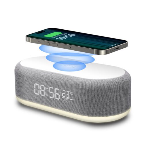 Alarm Clock Wireless Charger Dock For Apple iPhone 16 15 Samsung S25 S24 Z Flip6