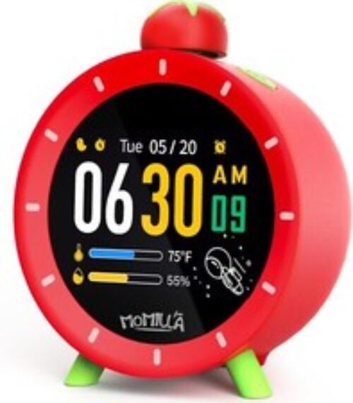Alarm Clock with Colorful LCD Display, 4 Loud Alarm Clocks for Heavy Sleepers