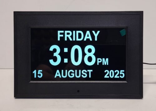 Alarm Clock with Day and Date for Elderly Digital Calendar Clock Photo Frame