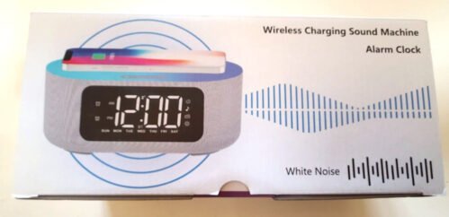 Alarm Clock with Wireless Charger: Bluetooth, Sound Machine, Stereo