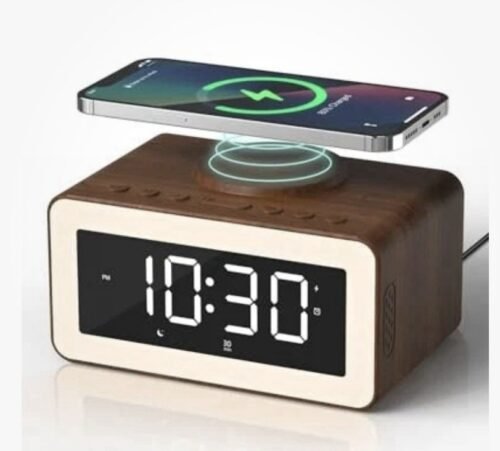 Alarm Clock with Wireless Charging, Noise Sound Machine, Bluetooth Speaker ….