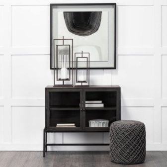 Albus II Small Black Metal Rectangular Table Candle Holder