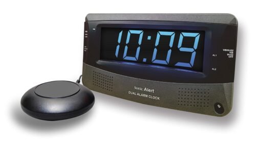 Alert Dual Extra Loud Alarm Clock with Bed Shaker Sonic Boom Vibrating Alarm Clo