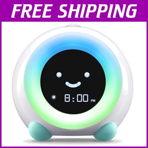 All-in-One Kids Alarm Clock with Sleep Sounds – Mella Night Light in Arctic Blue