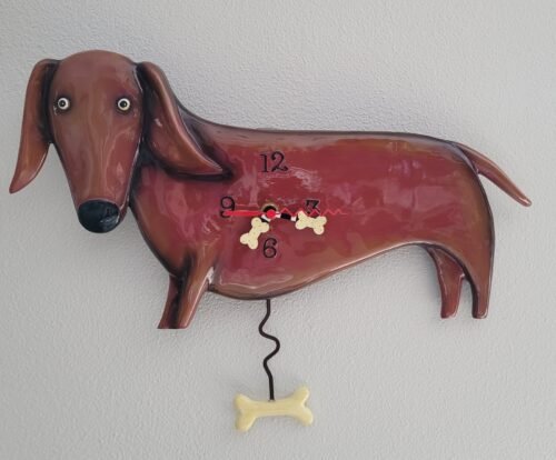 ALLEN DESIGNS "OSCAR" DACHSHUND DOXIE WEINER DOG WALL CLOCK
