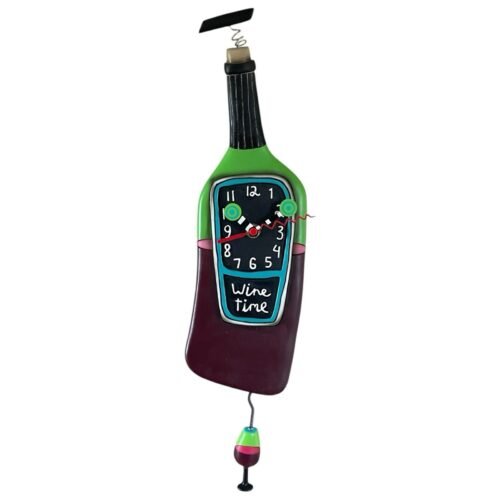 Allen Designs P1386 Corked Wine Time Pendulum Clock NIB