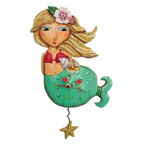 Allen Designs Shelley Mermaid With Starfish Pendulum Clock P1610
