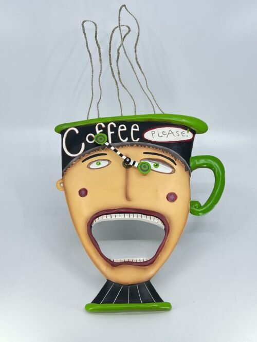 Allen Designs Studio Collectibles “Coffee Please” wall clock - Tested & WORKS