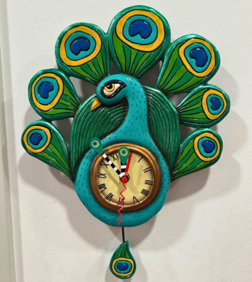 Allen Designs Studio Collection Peacock Wall Clock Working - Free Shipping