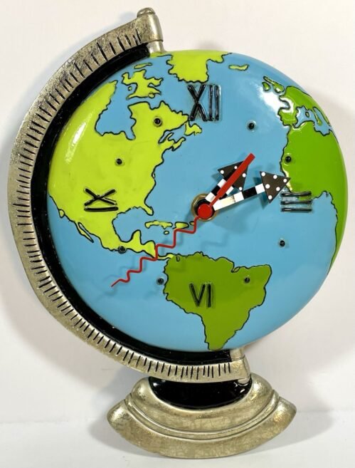 Allen Designs Wall Clock Studio Collection Globe Earth Map Home Decor Whimsical