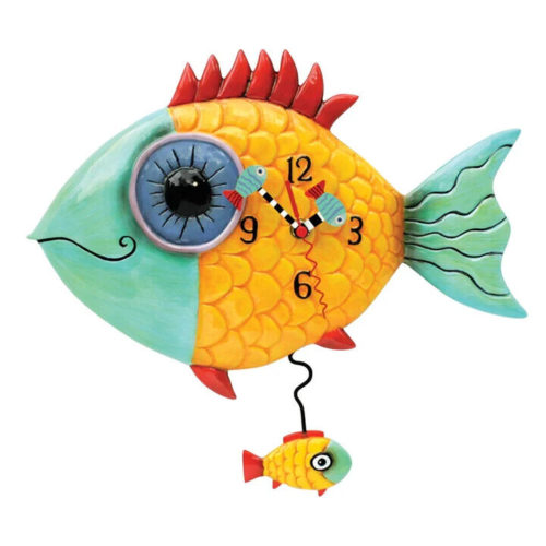 ALLEN DESIGN WALL CLOCK P 8056 "WIDE EYED FISHY CLOCK" image