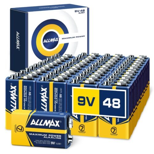Allmax 9V Maximum Power Alkaline Batteries (48 Count) – Ultra Long-Lasting, L...