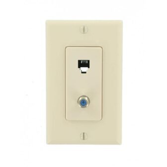 Almond 1-Gang Phone Jack Wall Plate (1-Pack)