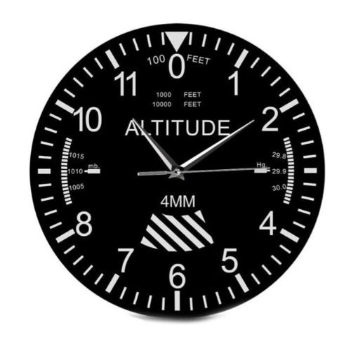 Altimeter Aviation Wall Clock - Aviation Clock - Airplane Clock 12"