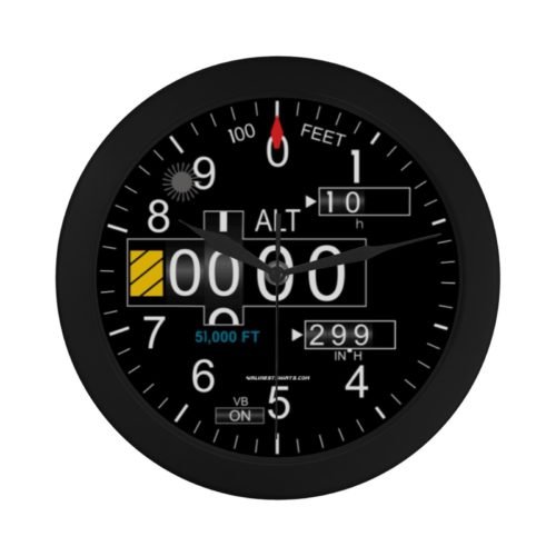 Altimeter Aviator Airplane Aviation Wall Clock