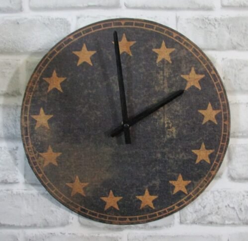 Americana Navy Blue Wall CLOCK*13 STAR*Primitive/French Country Decor*NEW!