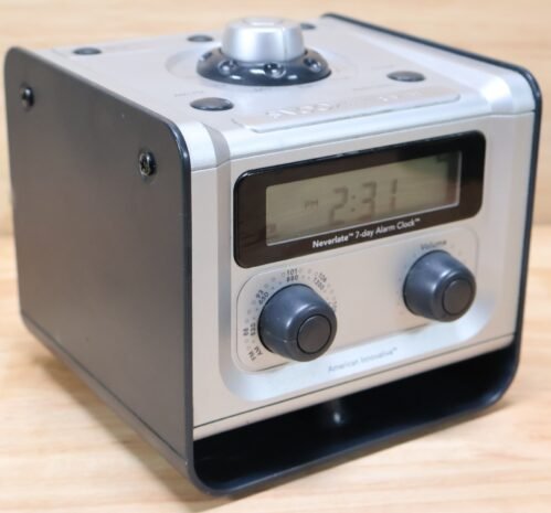 American Innovative NEVERLATE 7 Day Alarm Clock With Radio