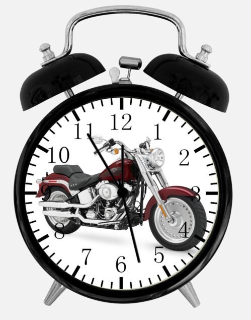 American Motorcycle Alarm Desk Clock 3.75" Home or Office Decor E178 Nice Gift