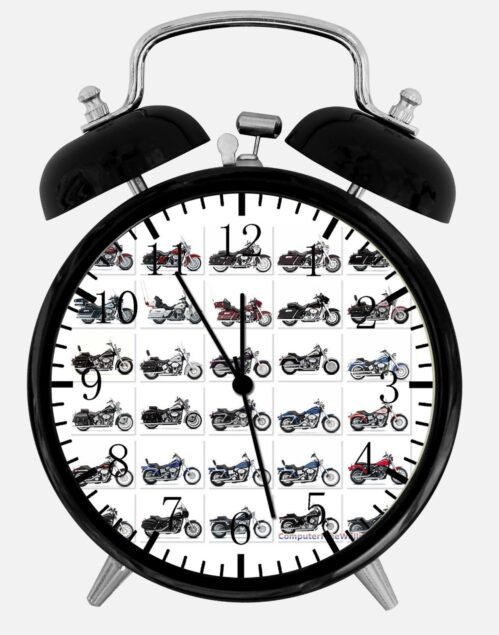 American Motorcycle Alarm Desk Clock 3.75" Home or Office Decor Z30 Nice Gift