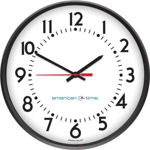AMERICAN TIME U55BHAA504 Analog Clock,Steel,13 1/4" Diameter 49XY52