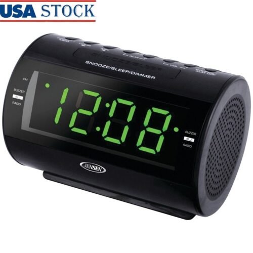 AMFM Dual Alarm Clock Radio Nature Sounds Aux Input Sleep Snooze Battery Backup