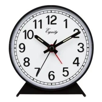 Analog 4 in. Round Keywind Alarm Clock, Black featured image