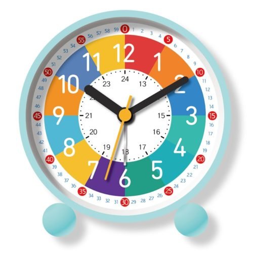 Analog Alarm Clock for Kids Learn to Tell Time with Colorful Dial Silent Cloc...