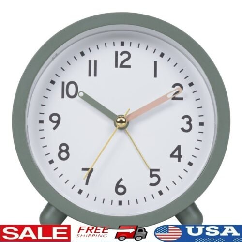 Analog Alarm Clock W/ Snooze Function Compact Design Battery Operated Backlight
