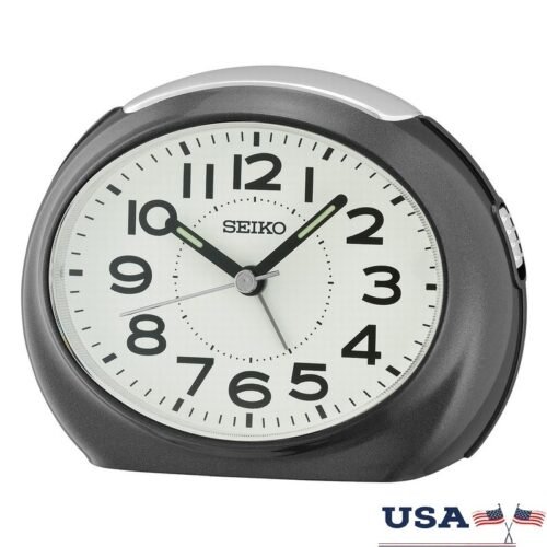 Analog Bedside Alarm Clock Snooze Beep Quiet Sweep Luminous Battery Included New