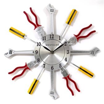 Analog QA 14" Multi Color Hand Tools Frame Wall Clock - A...