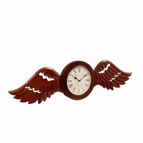 Angel Wings Designed Working Battery Clock Stylish Home Décor New Handmade Gift