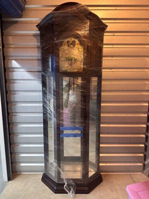 Anitque Curio Grandfather Clock for sale, cherry wood, 7 feet tall.