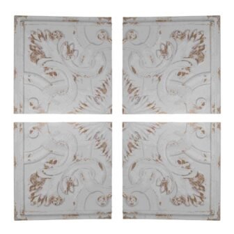 Anky 4-Piece 17.5 in. x 17.5 in. White Distressed Wood Wall Art