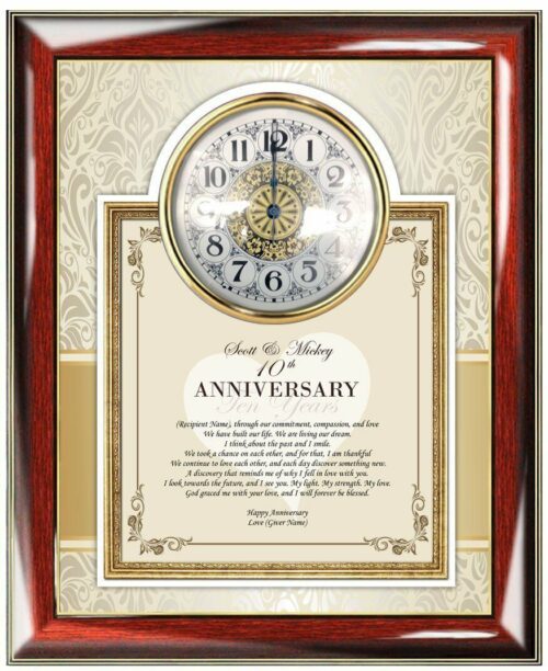 Anniversary Poetry Clock Frame