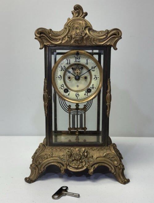Ansonia Zenith Crystal Regulator Clock W/ Open Escapement - Working - Beautiful!
