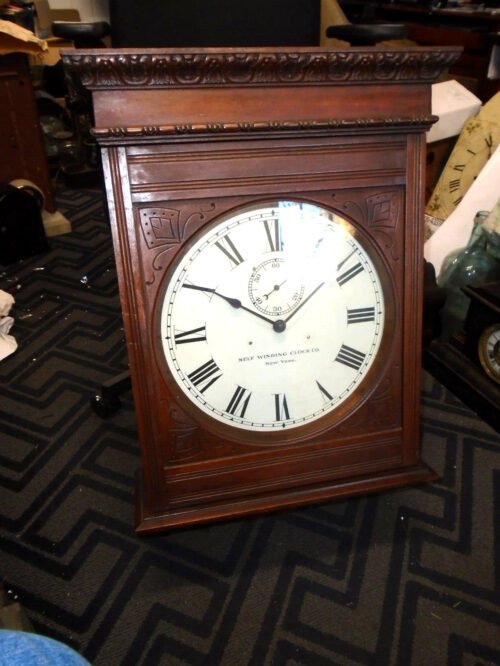 Antique- Large Walnut-- Standard Electric- Wall Clock- To Restore-#V237.