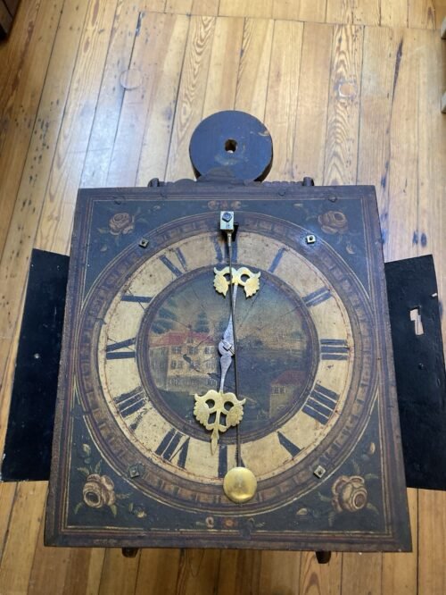 ANTIQUE 1700s AUSTRIAN/ GERMAN COWTAIL PENDULUM WALL CLOCK