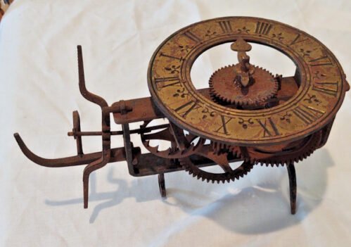 Antique 1800s hard Forged Iron German Replica ancient verge and foliot clock