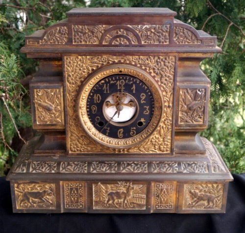 Antique 1880s DUKE & SON Tobacco Fancy Metal Advertising Clock RARITY - HISTORIC