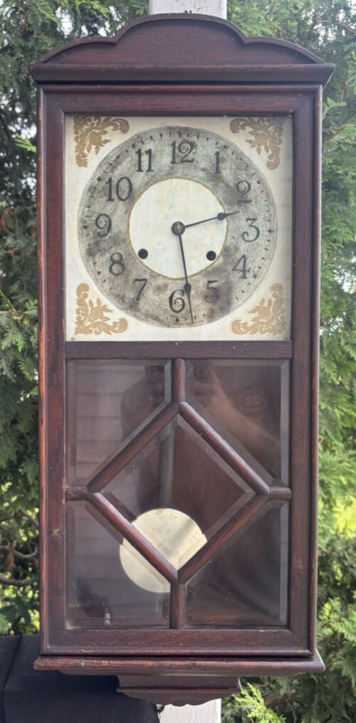 Antique 1917 New Haven MIMOSA Model Box Wall Clock - VIDEO - ALL ORIGINAL