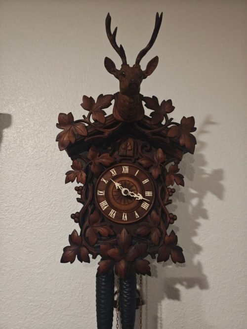 ANTIQUE BLACK FOREST BEHA ECHO CUCKOO CLOCK LATE 1800