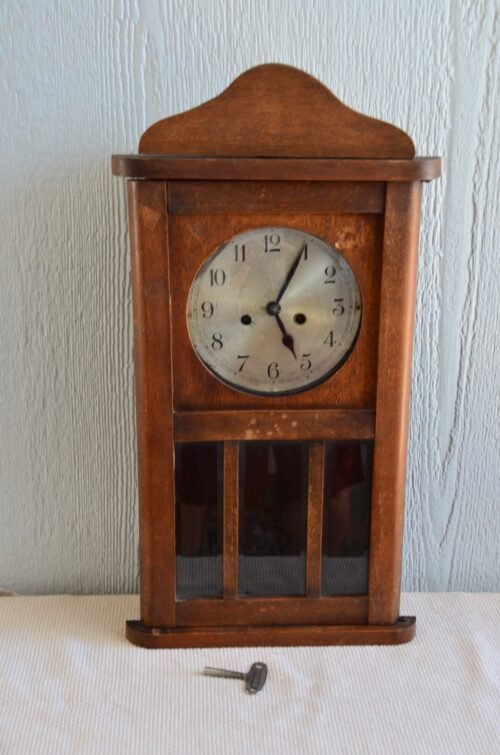 Antique Box Regulator Wall Clock Germany, maker unknown, very old.