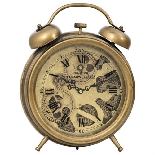 Antique Brass Gears Table Top Clock 5120007