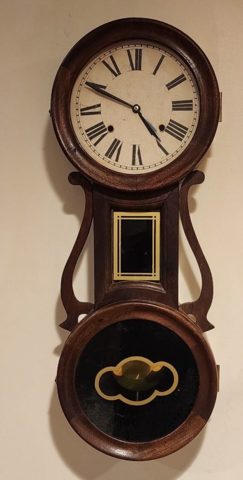 Antique Brass Movement Regulator Clock Marked Japan - For Repair