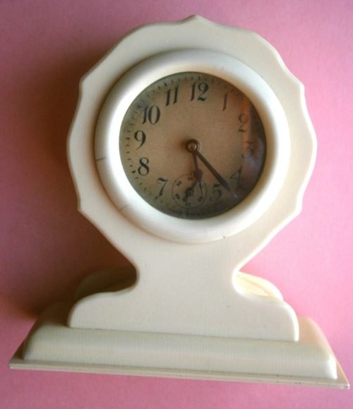 Antique Celluloid Mantle Clock from the Early 1900's