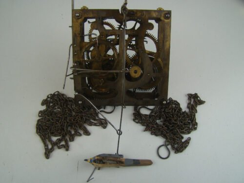 ANTIQUE CUCKOO CLOCK LYRE MOVEMENT UNTESTED