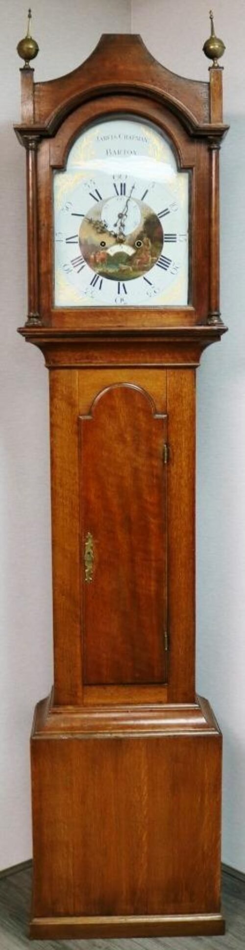 Antique English J.Chapman 8 Day Striking Mahogany Grandfather Longcase Clock